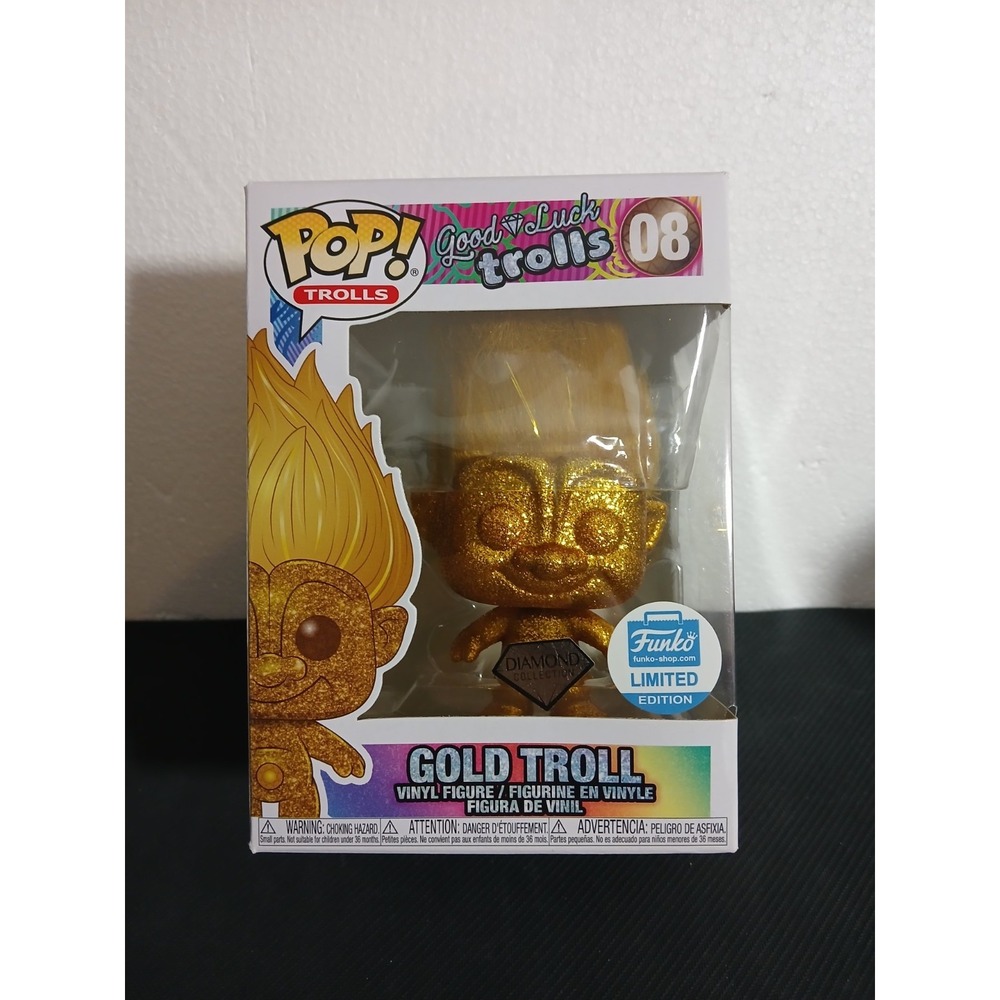 Funko Pop! Trolls Good Luck Trolls Gold Troll #08 Diamond Funko Shop LE
